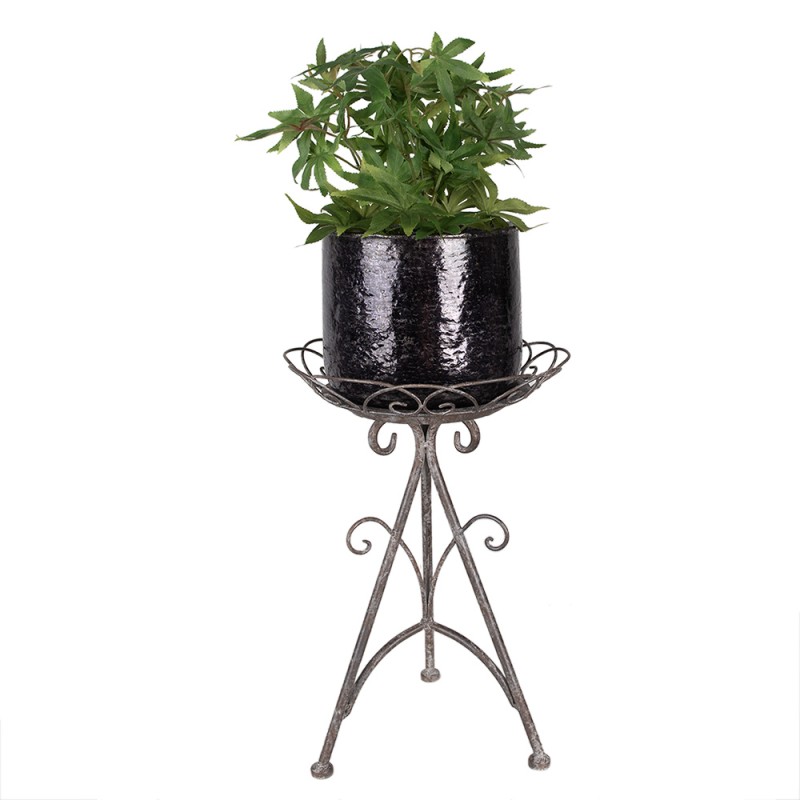 Clayre & Eef Plant Table Ø 27x40 cm Brown Grey Iron