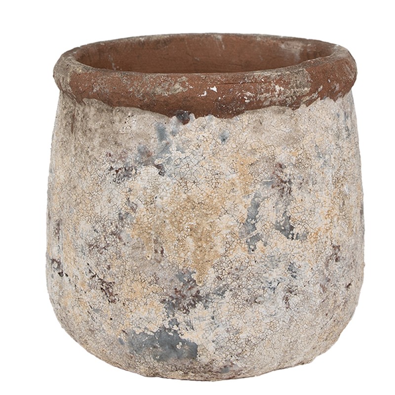 Clayre & Eef Pot de fleurs Ø 18x17 cm Beige Terre cuite