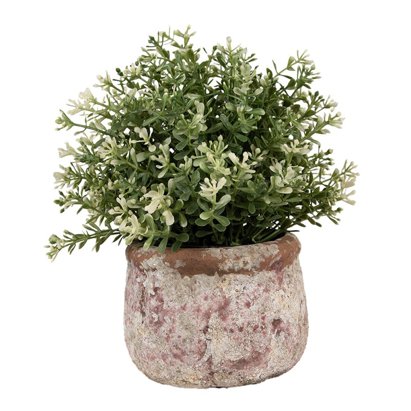 Clayre & Eef Pot de fleurs Ø 13x9 cm Beige Terre cuite