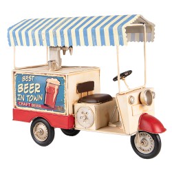 Clayre & Eef Decoratie Miniatuur  30x12x24 cm Blauw Beige Ijzer Best Beer in Town