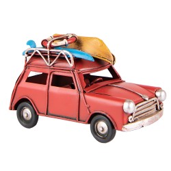 Clayre & Eef Decoratie Miniatuur Auto 11x5x7 cm Rood Ijzer