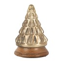 Clayre & Eef Christmas Decoration Christmas Tree Ø 13x19 cm Gold colored Glass Wood