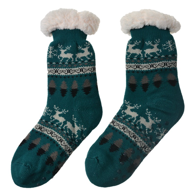 Juleeze Home Socks gentlemen one size Green Synthetic Reindeer