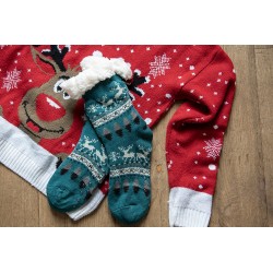 Juleeze Home Socks gentlemen one size Green Synthetic Reindeer