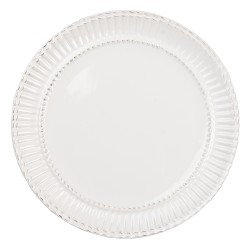 Clayre & Eef Assiette de petit déjeuner Ø 21 cm Blanc Dolomite Rond