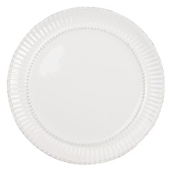 Clayre & Eef Dinerbord  Ø 27 cm Wit Dolomiet Rond