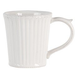 Clayre & Eef Mug 250 ml White Dolomite Round