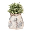 Clayre & Eef Pot de fleurs 10x10x10 cm Beige Vert Terre cuite