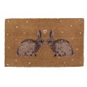 Clayre & Eef Door Mat 75x45 cm Brown PVS Coconut Fiber Rabbits