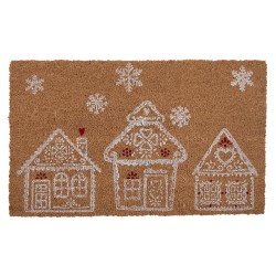 Clayre & Eef Door Mat 75x45 cm Brown PVS Coconut Fiber Houses