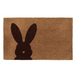 Clayre & Eef Door Mat 75x45 cm Brown PVS Coconut Fiber Rabbit