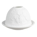 Clayre & Eef Porte-bougie Ø 12x8 cm Blanc Porcelaine Cerfs
