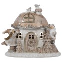 Clayre & Eef Decorative House with LED 15 cm Beige Plastic