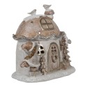 Clayre & Eef Decorative House with LED 15 cm Beige Plastic