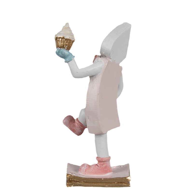Clayre & Eef Statuetta decorativa Bambolina Cupcake 9 cm Rosa Plastica