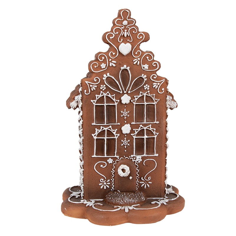 Clayre & Eef Gingerbread house met LED 20 cm Bruin Kunststof