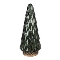 Clayre & Eef Christmas Decoration with LED Lighting Christmas Tree Ø 11x24 cm Green Glass