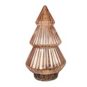 Clayre & Eef Christmas Decoration with LED Lighting Christmas Tree Ø 13x23 cm Copper colored Glass