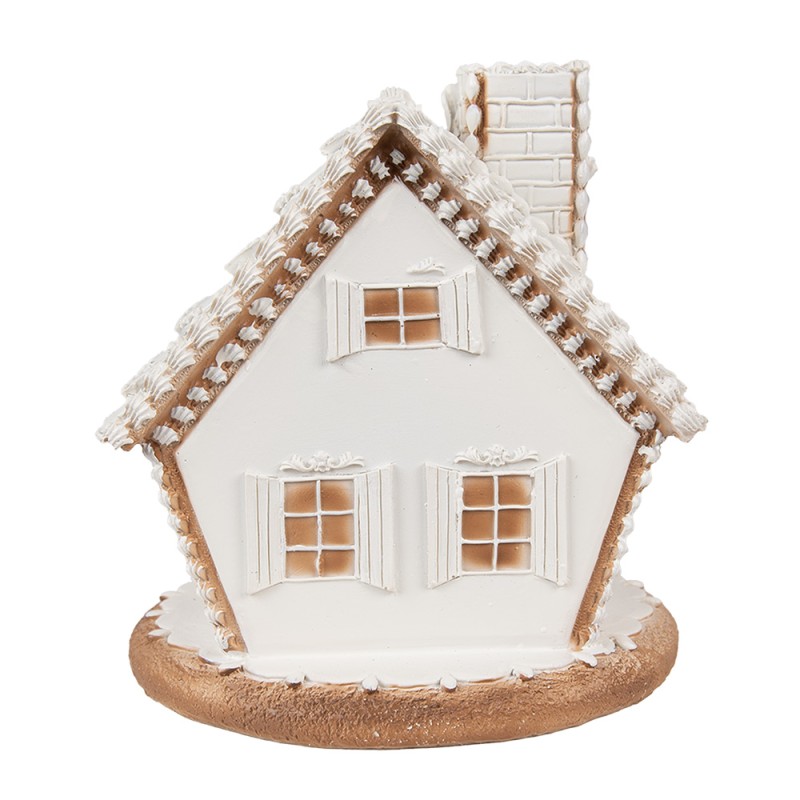 Clayre & Eef Gingerbread house with LED 17 cm White Plastic