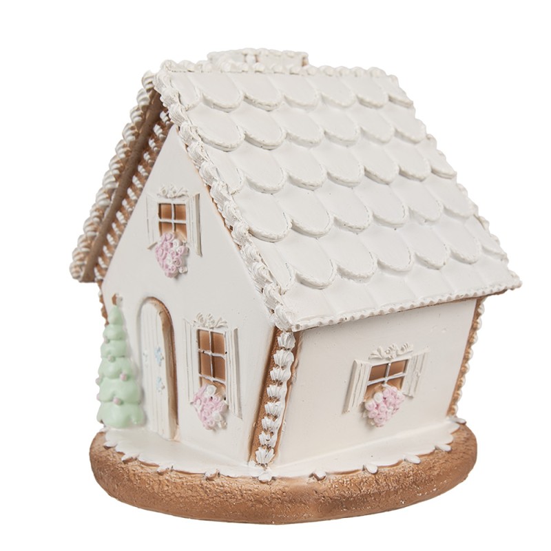 Clayre & Eef Gingerbread house with LED 17 cm White Plastic