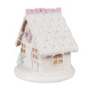 Clayre & Eef Gingerbread house with LED 13 cm White Plastic