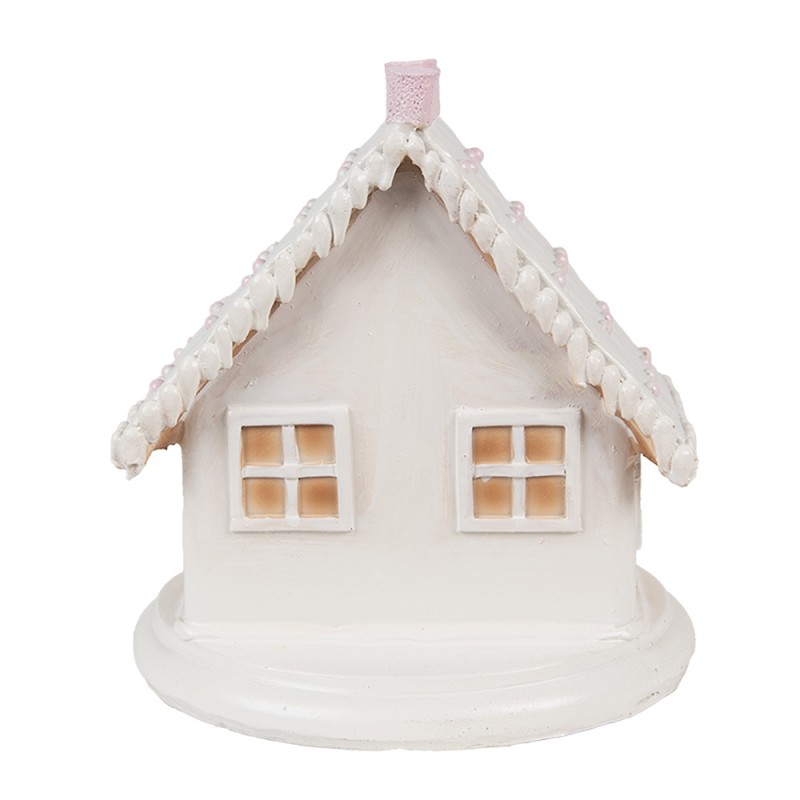 Clayre & Eef Gingerbread house with LED 13 cm White Plastic