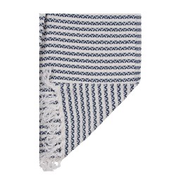 Clayre & Eef Plaid  125x150 cm Beige Blauw Katoen Zigzag