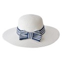 Melady Chapeau de femme Maat: 57 cm Blanc Paille en papier Rond