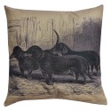 Clayre & Eef Decorative Cushion 43x43 cm Black Grey Synthetic Square Dog