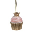 Ornamento Natalizio Cupcake Ø 4x6 cm Rosa Plastica