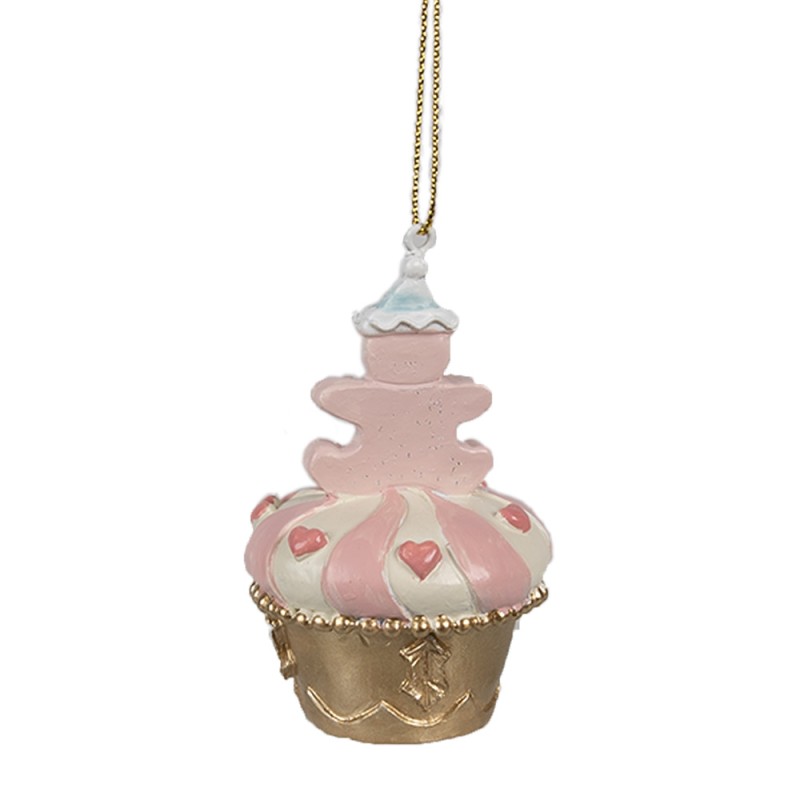 Ornamento Natalizio Cupcake Ø 5x8 cm Rosa Plastica