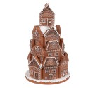 Clayre & Eef Gingerbread house with LED Ø 18x28 cm Brown Plastic