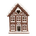 Clayre & Eef Gingerbread house met LED 17x10x22 cm Bruin Kunststof