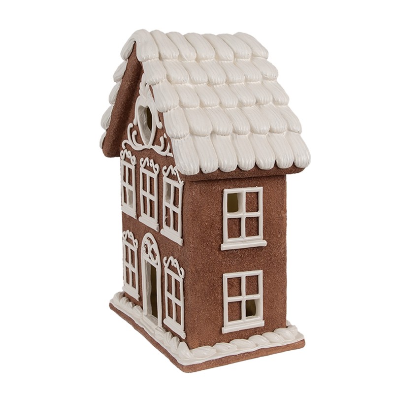 Clayre & Eef Gingerbread house with LED 17x10x22 cm Brown Plastic