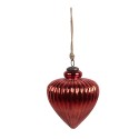 Clayre & Eef Christmas Bauble Ø 13x17 cm Red Glass