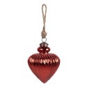 Clayre & Eef Christmas Bauble Ø 10x12 cm Red Glass
