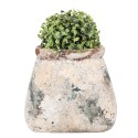 Clayre & Eef Pot de fleurs 22x15x19 cm Beige Vert Terre cuite