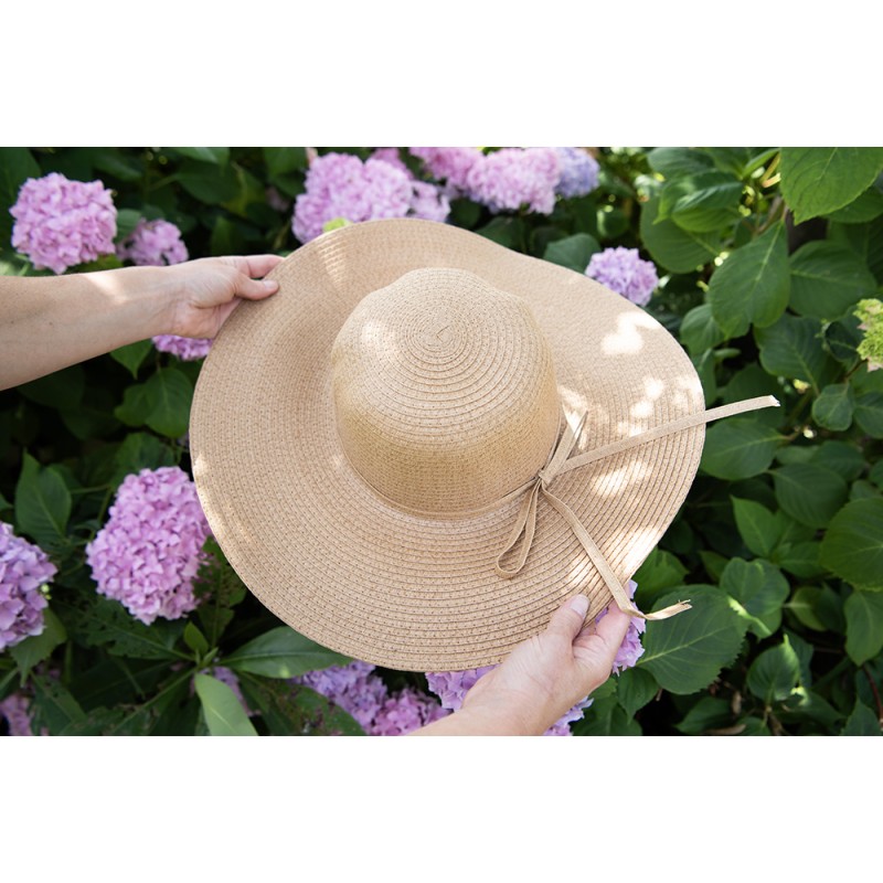 Juleeze Cappello da donna Ø58 cm Beige Paglia di carta Rotondo