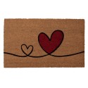 Clayre & Eef Door Mat 75x45 cm Brown PVS Coconut Fiber Hearts