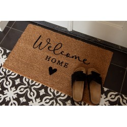 Clayre & Eef Deurmat 75x45 cm Bruin Kokosvezel PVC WELCOME HOME