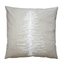 Clayre & Eef Housse de coussin 45x45 cm Beige Blanc Polyester Sapins