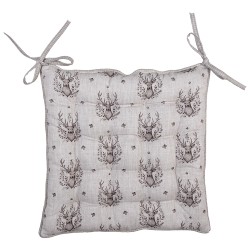 Clayre & Eef Coussin de chaise en mousse 40x40x4 cm Beige Coton Cerf