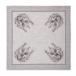 Clayre & Eef Napkins Cotton Set of 6 40x40 cm Beige Cotton Deer