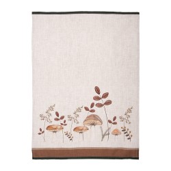 Clayre & Eef Theedoek 50x70 cm Beige Katoen Paddenstoelen