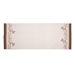 Clayre & Eef Table Runner 50x140 cm Beige Cotton Mushrooms