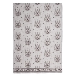 Clayre & Eef Asciugamani da cucina 50x70 cm Beige Cotone Cervo