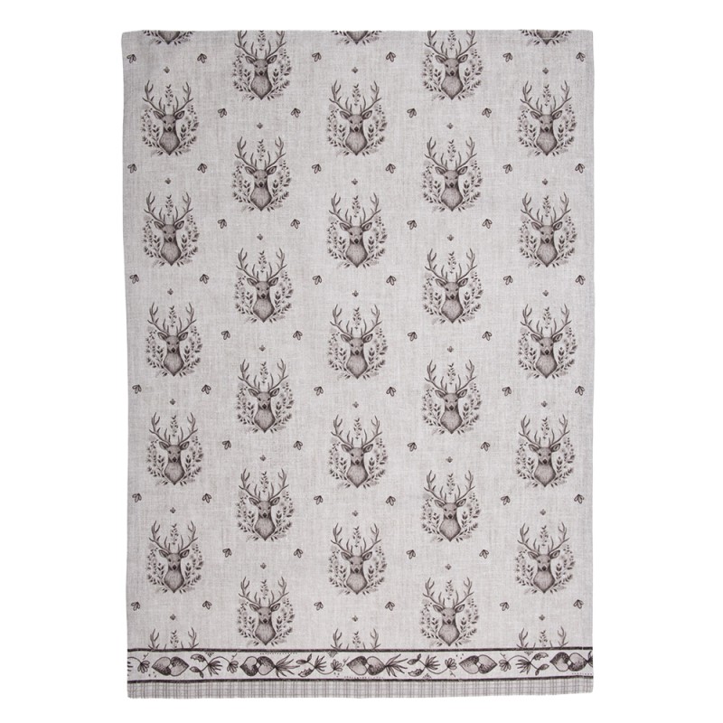 Clayre & Eef Tea Towel  50x70 cm Beige Cotton Deer