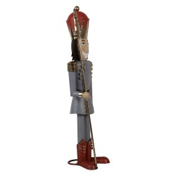 Clayre & Eef Christmas Decoration Nutcracker 36 cm Grey Red Iron