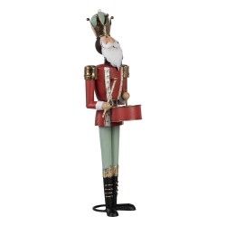 Clayre & Eef Décoration de Noël Casse-noisette 37 cm Rouge Vert Fer