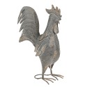 Clayre & Eef Garden Decoration Rooster 30x14x40 cm Grey Iron